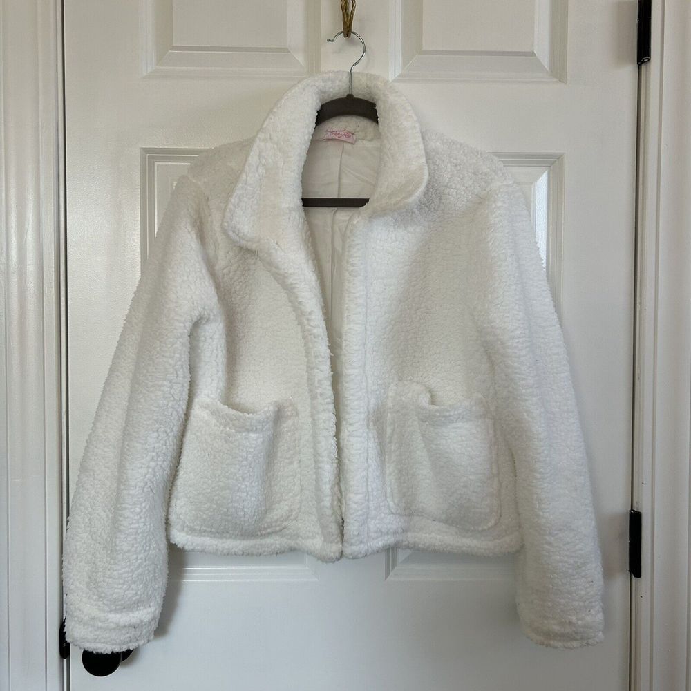 Pink Lily White Sherpa Furry Medium